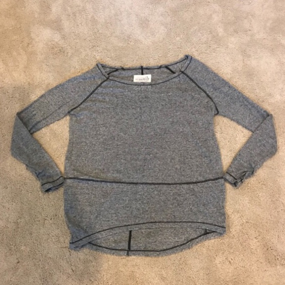 We The Free gray long sleeve blouse